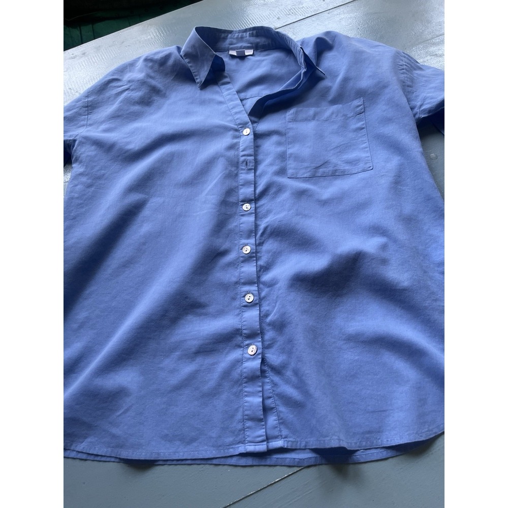 J.Jill Periwinkle Blue Collared Button Down Shirt Soft Minimal Capsule Top - Picture 7 of 11